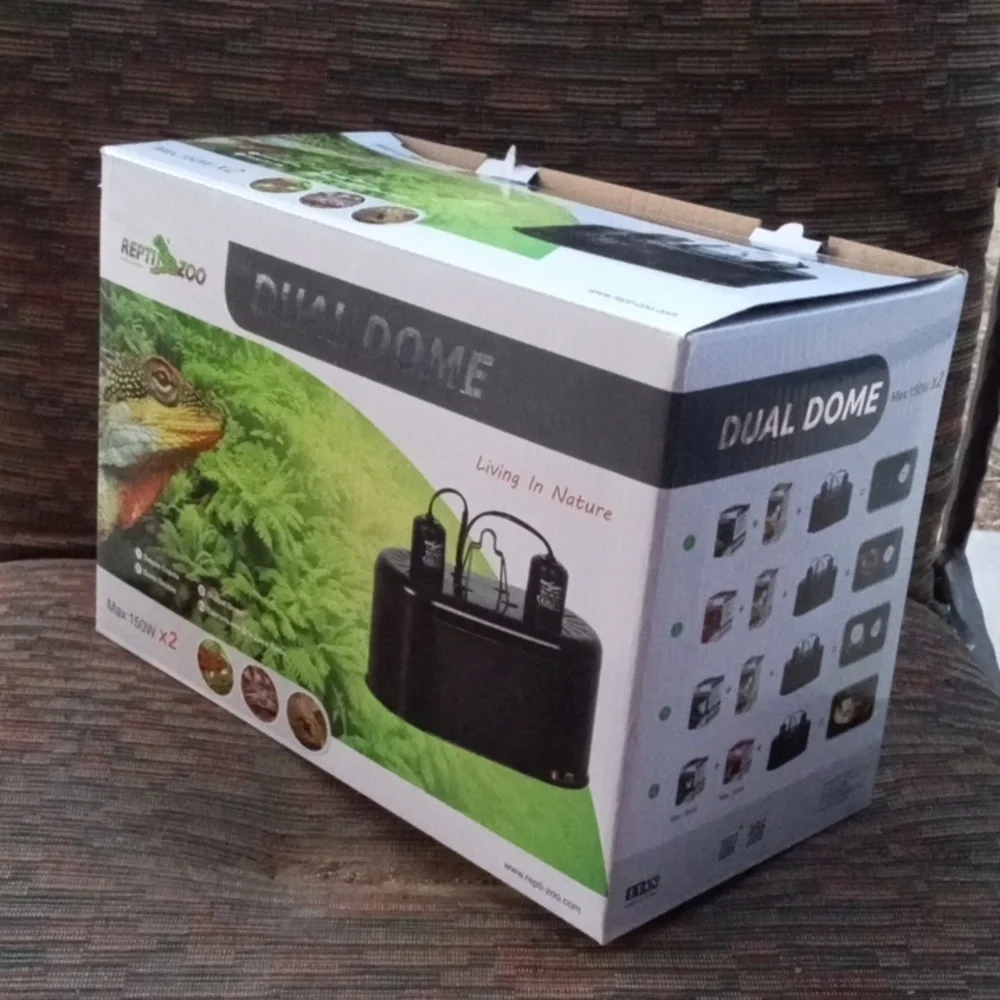 New! REPTI ZOO Dual Dome Lamp. 150w per Socket.